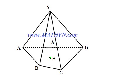 Công thức tính thể tích khối chóp