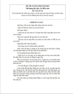 Đọc diễn cảm mẫu đề 6