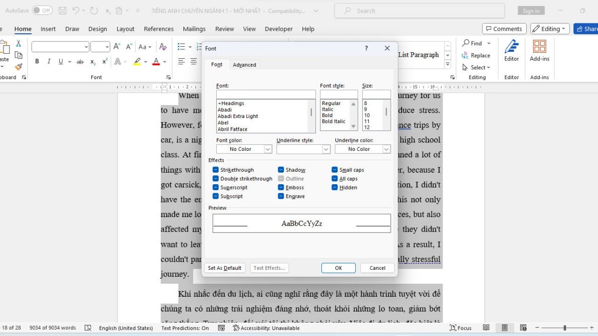 Định dạng ký tự trong Word