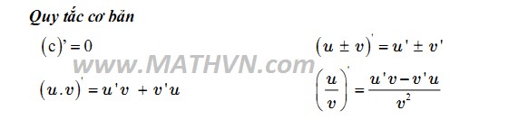 Công thức tính đạo hàm, quy tắc tính đạo hàm