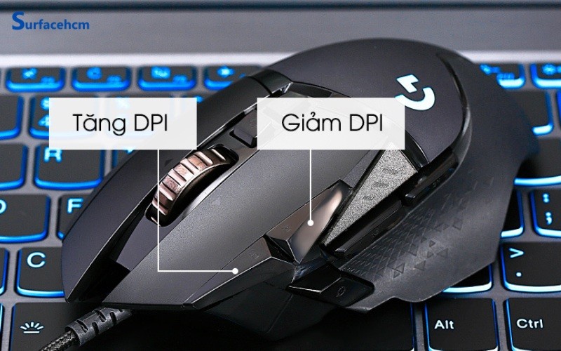 Nút tăng giảm DPI trên chuột máy tính