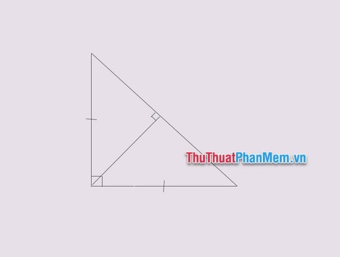 Đường cao trong tam giác vuông cân