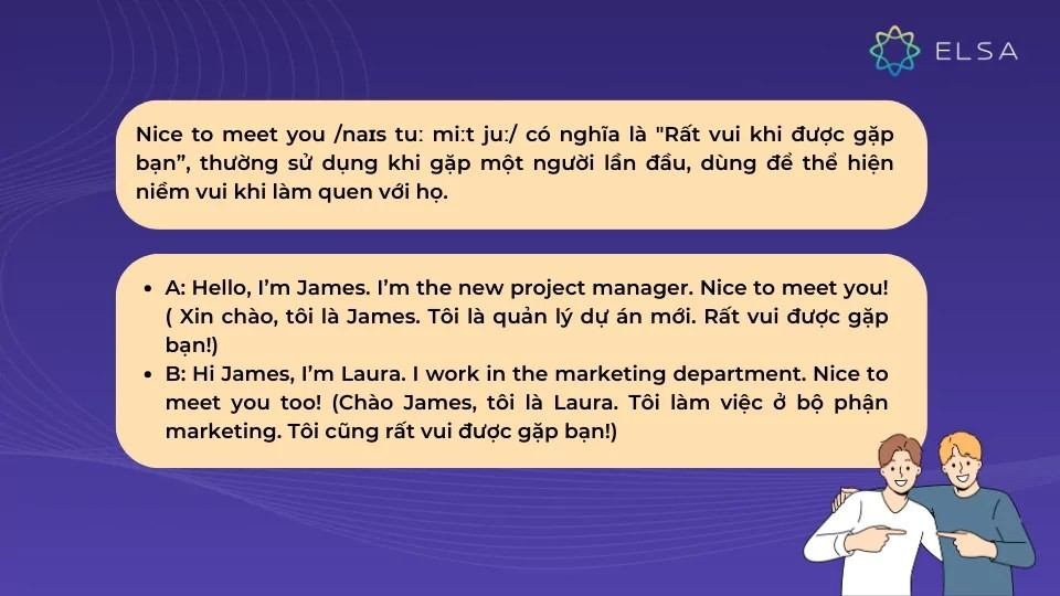 Ý nghĩa của Nice to meet you