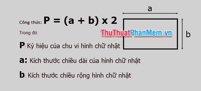 Công thức tính chu vi hình chữ nhật