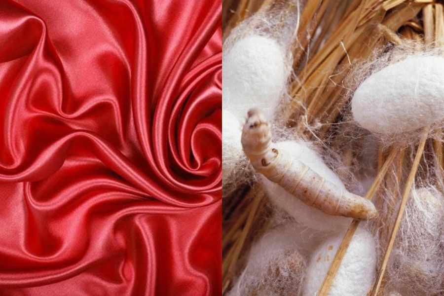 Vải Lụa (Silk) mềm mại, sang trọng, thường được dùng trong sản phẩm cao cấp