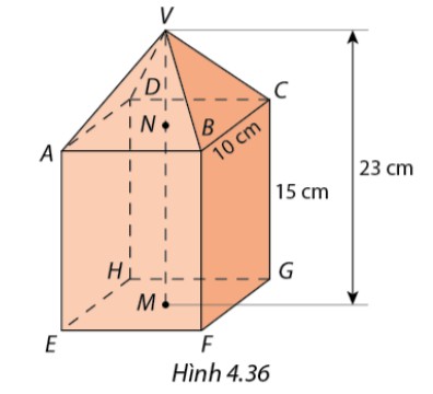 Mô hình một tòa nhà có kết cấu gồm một hình chóp tứ giác đều và một hình hộp chữ nhật