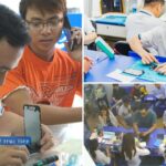 Kỹ thuật viên đang sửa chữa Face ID iPhone