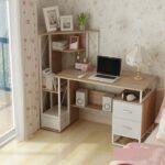bàn làm việc tích hợp giá sách