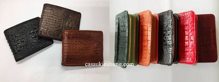 Bóp da cá sấu thiết kế tối giản, màu sắc trung tính