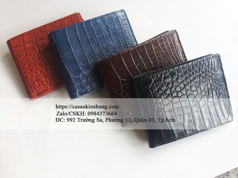 Bóp da cá sấu da bụng trơn mềm mại