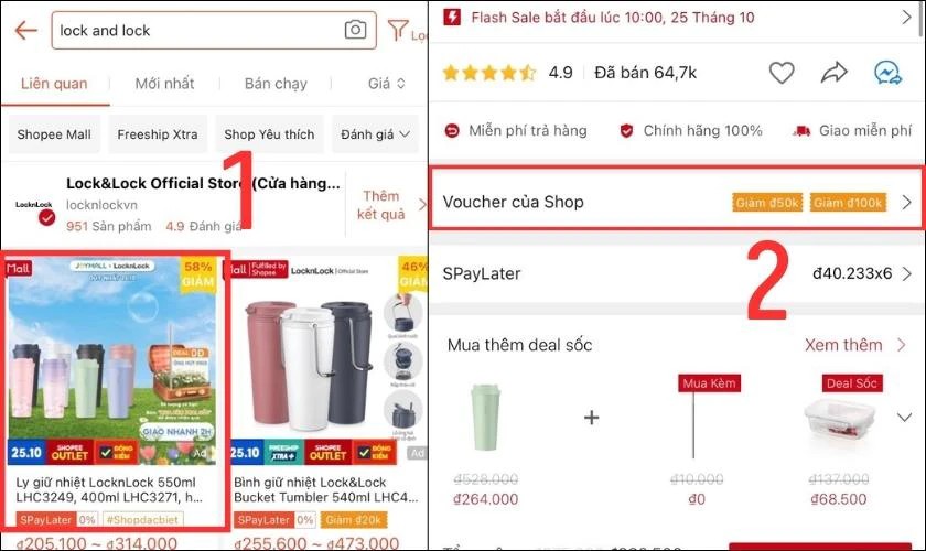 Tìm mã giảm giá Shopee trên trang sản phẩm