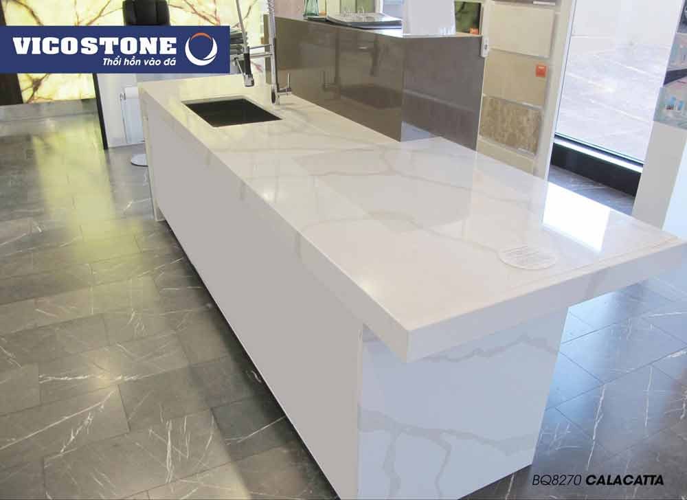 Bàn bếp đá nhân tạo Calacatta BQ8270