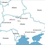 Vị trí nhà máy Chernobyl và các nhà máy điện hạt nhân khác ở Ukraine