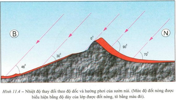 Phân bố nhiệt độ theo địa hình