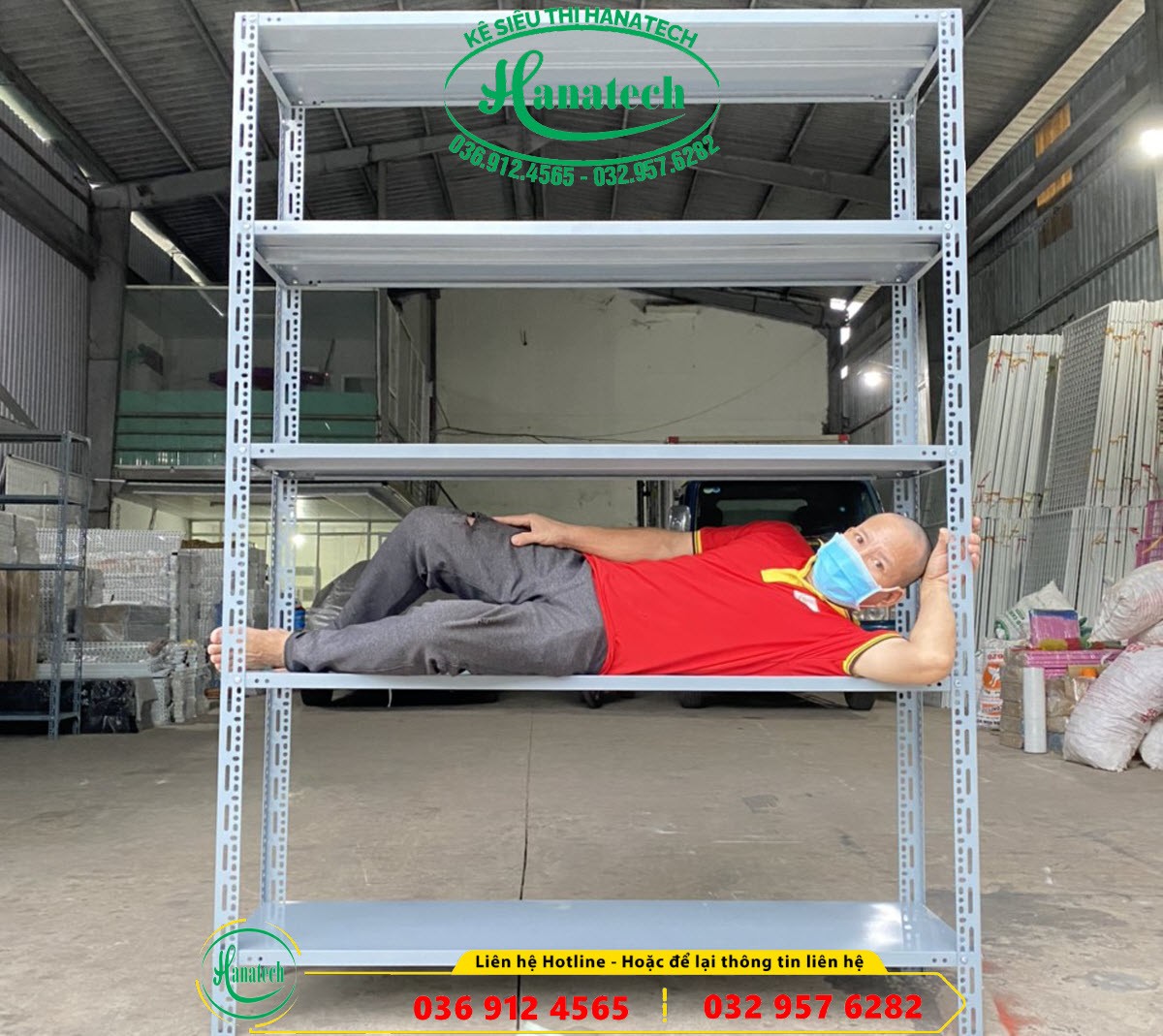 Kệ sắt V lỗ để hàng hóa