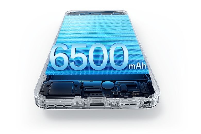 Hình ảnh cho thấy viên pin dung lượng lớn 6500 mAh là một điểm nổi bật của Oppo A5.