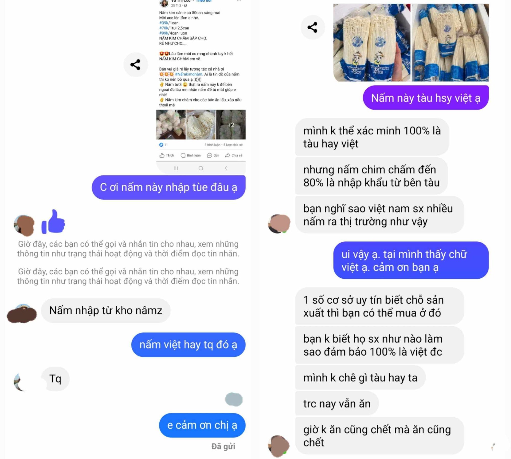 Hình ảnh minh họa về việc mua nấm kim châm online, cần cẩn trọng với nguồn gốc và chất lượng.