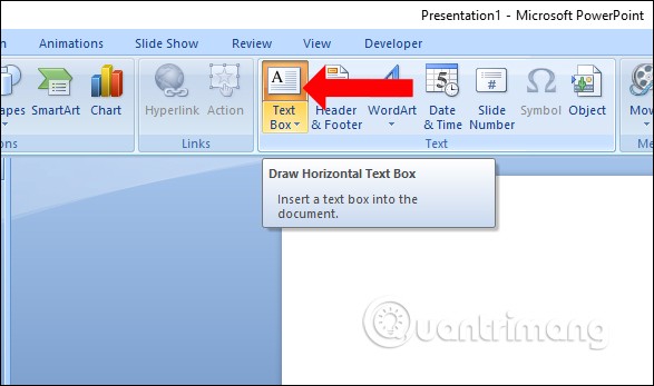 Text box trong Insert