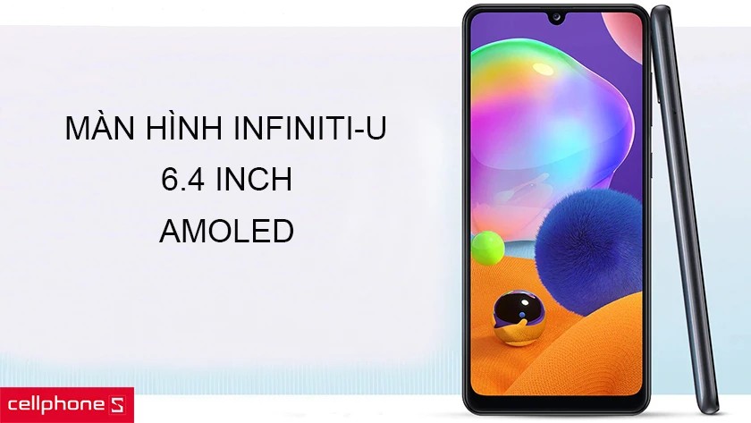 Thiết kế nguyên khối của Samsung A31 mang lại vẻ ngoài sang trọng và tinh tế