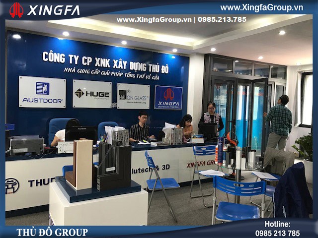 Showroom cửa nhôm Xingfa trưng bày sản phẩm mẫu