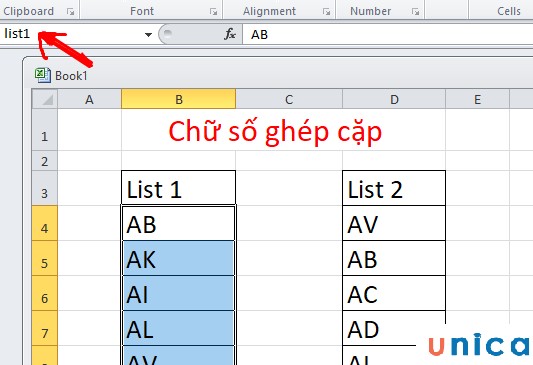 Đặt tên cho mỗi cột để dễ dàng tham chiếu trong công thức