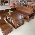 Bộ bàn ghế gỗ giá rẻ với thiết kế hiện đại, phù hợp với nhiều không gian phòng khách