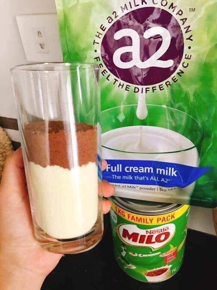 Sữa Milo Úc pha với A2