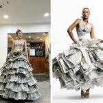 Váy giấy báo sáng tạo và thân thiện với môi trường