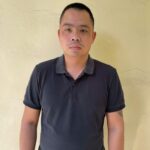 Đối tượng Đồng Khắc Mạnh Cường tại cơ quan công an.