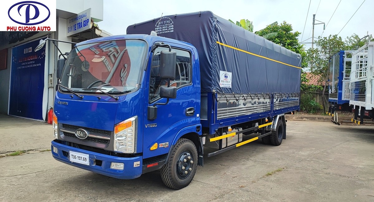 Xe tải Veam VT260 1.9 tấn thùng dài 6.2m, giải pháp vận chuyển hàng hóa kích thước lớn trong đô thị