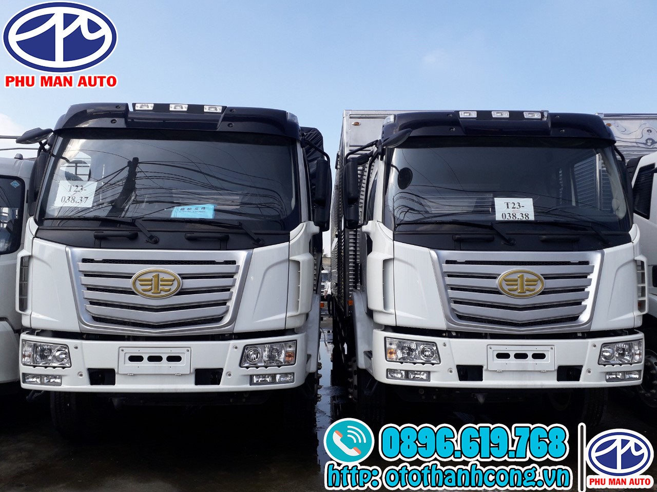 Góc chụp cận cảnh ngoại thất xe tải Faw 7.2 tấn thùng 9m7