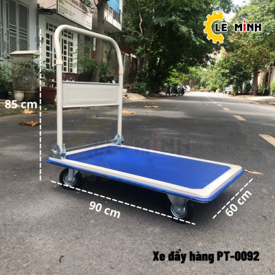 Hình ảnh xe đẩy hàng 4 bánh Maxkiwi PT-0092 góc nghiêng