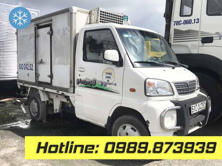 Camión frigorífico Veryca 500kg usado modelo 2009, motor Mitsubishi duradero, caja importada, disponible en Xe Tải Mỹ Đình.
