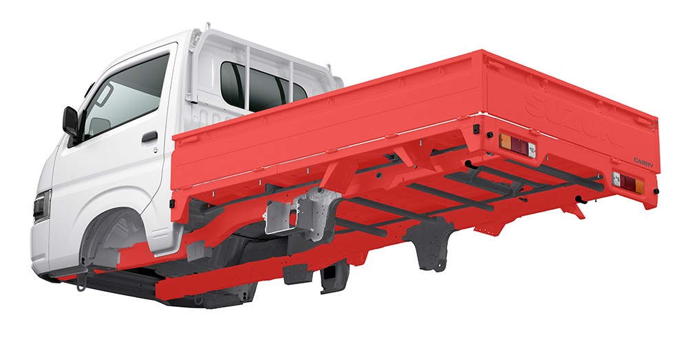Chassis robusto e resistente à ferrugem da Suzuki Carry Pro 750kg
