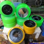 Bánh xe nâng PU D300 bọc polyurethane chịu tải trọng lớn