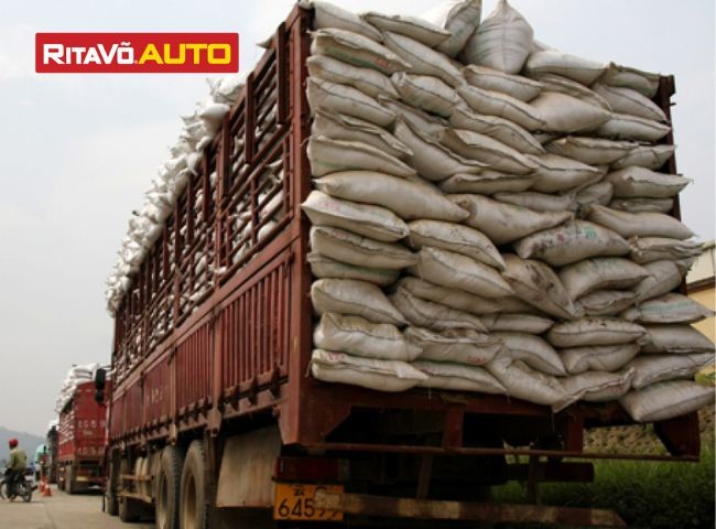 Transporte de carga com excesso de peso