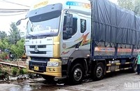 Hiện trường cầu Rạch Ráng ở Trần Văn Thời, Cà Mau bị hư hại do xe tải quá tải trọng, thể hiện rõ tác động của xe tải vi phạm quy định.