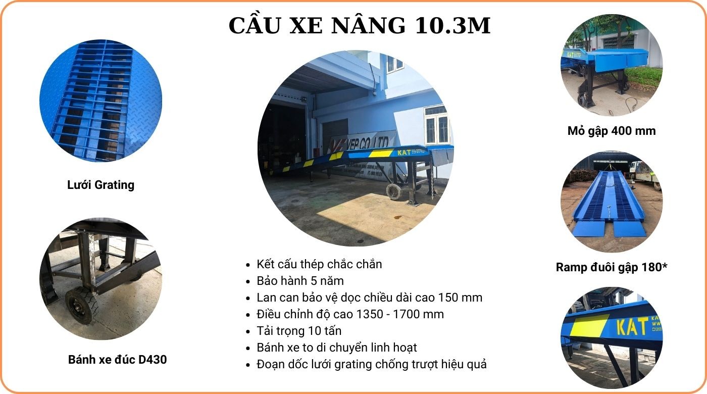 cáº§u xe nÃ¢ng container 10.3 mÃ©t