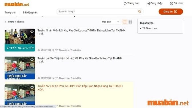 Tìm việc làm lái xe uy tín trên Muaban.net
