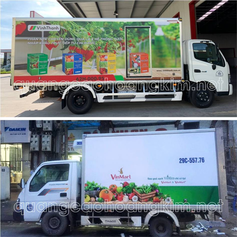 Mẫu decal xe tải đẹp quảng cáo sản phẩm xây dựng