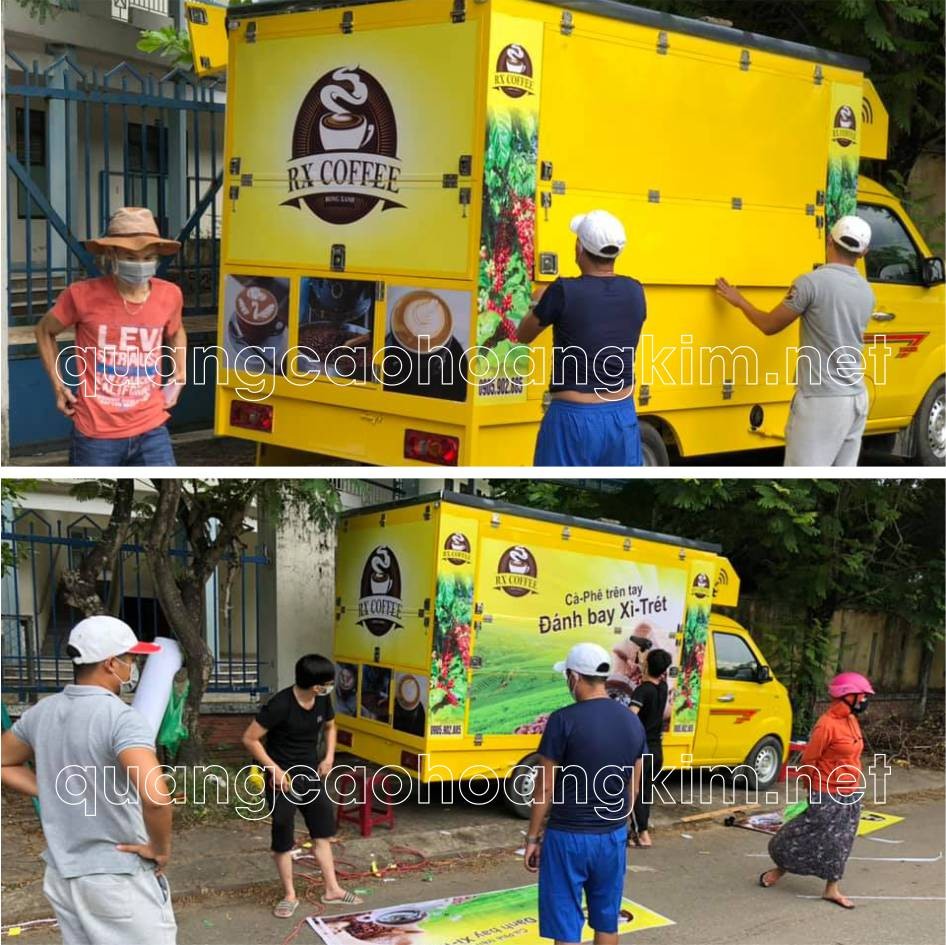 Mẫu decal xe tải đẹp với màu sắc thương hiệu nổi bật