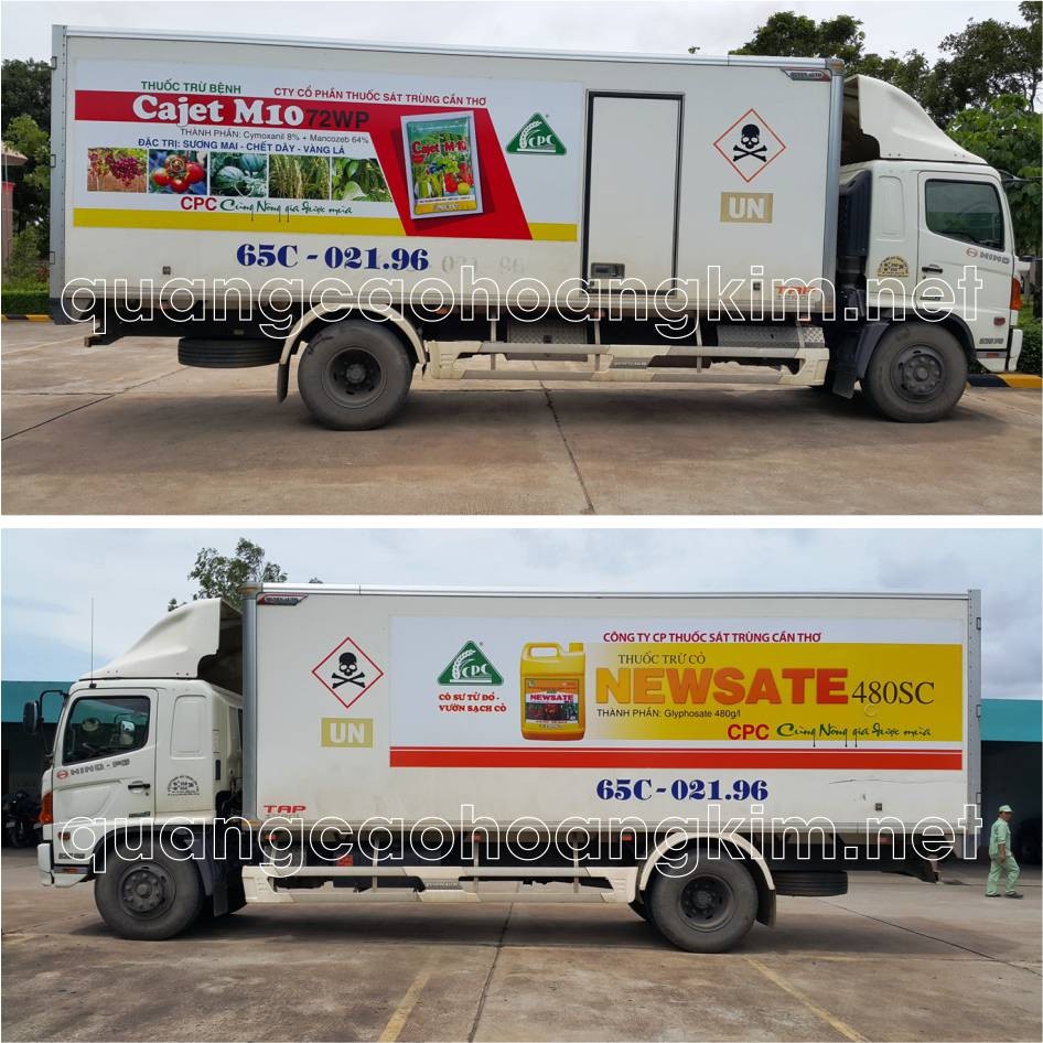 Mẫu decal xe tải đẹp quảng cáo dịch vụ sửa chữa ô tô