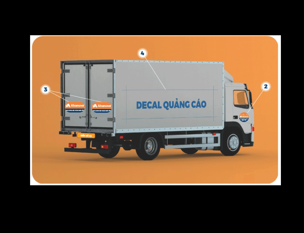 Vị trí 03: Decal chữ nhật dọc thân xe bên phải
