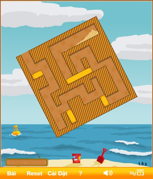 Illustration of the goal: pouring sand into the correct position in the game