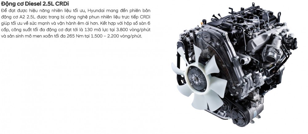 Motor van de Hyundai Porter H150 vrachtwagen, 2.6 liter inhoud, krachtig en duurzaam