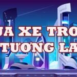 Hình ảnh game đua xe tốc độ cao trong tương lai với xeCyberpunk trên đường phố hiện đại