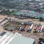 Bãi xe container tại đường TA13, nơi xe tải vi phạm bị CSGT TP.HCM phát hiện