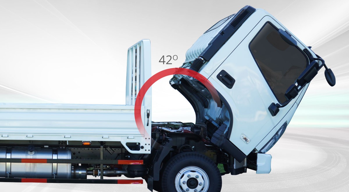 Góc lật cabin xe tải Towner én bạc thuận tiện bảo dưỡng