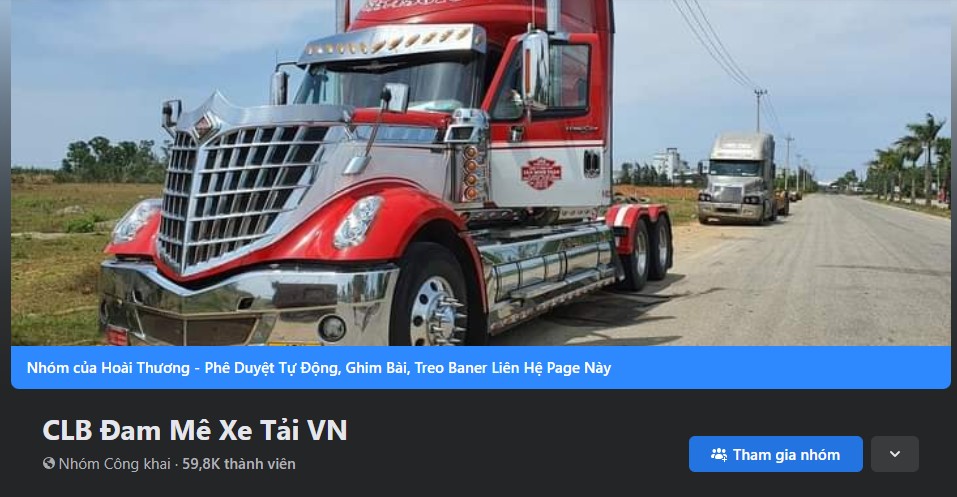 Group CLB đam mê xe tải trên Facebook