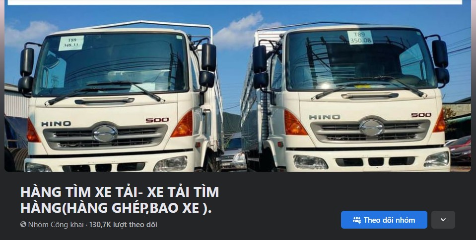 Group xe tải trên Facebook
